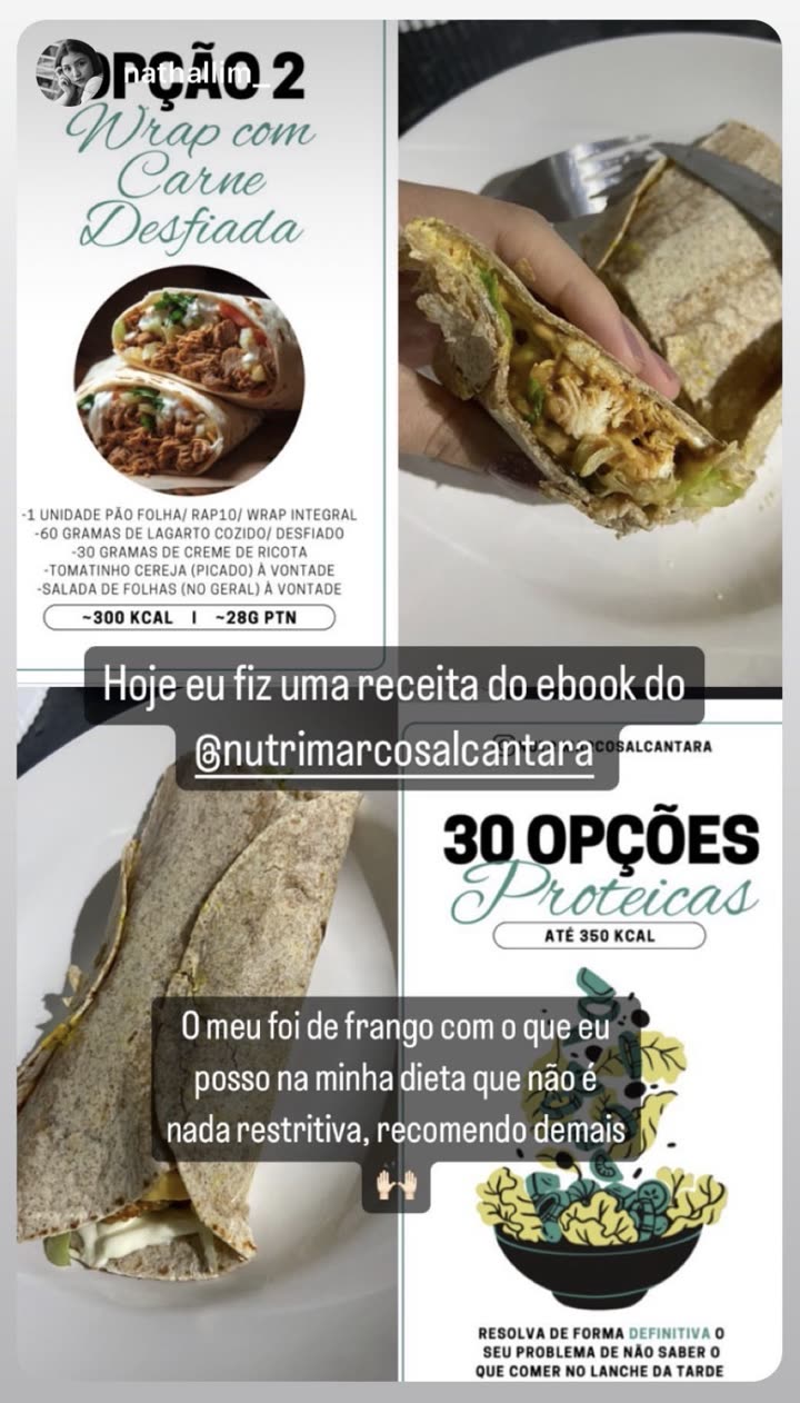 Relato real com wrap preparado a partir do guia