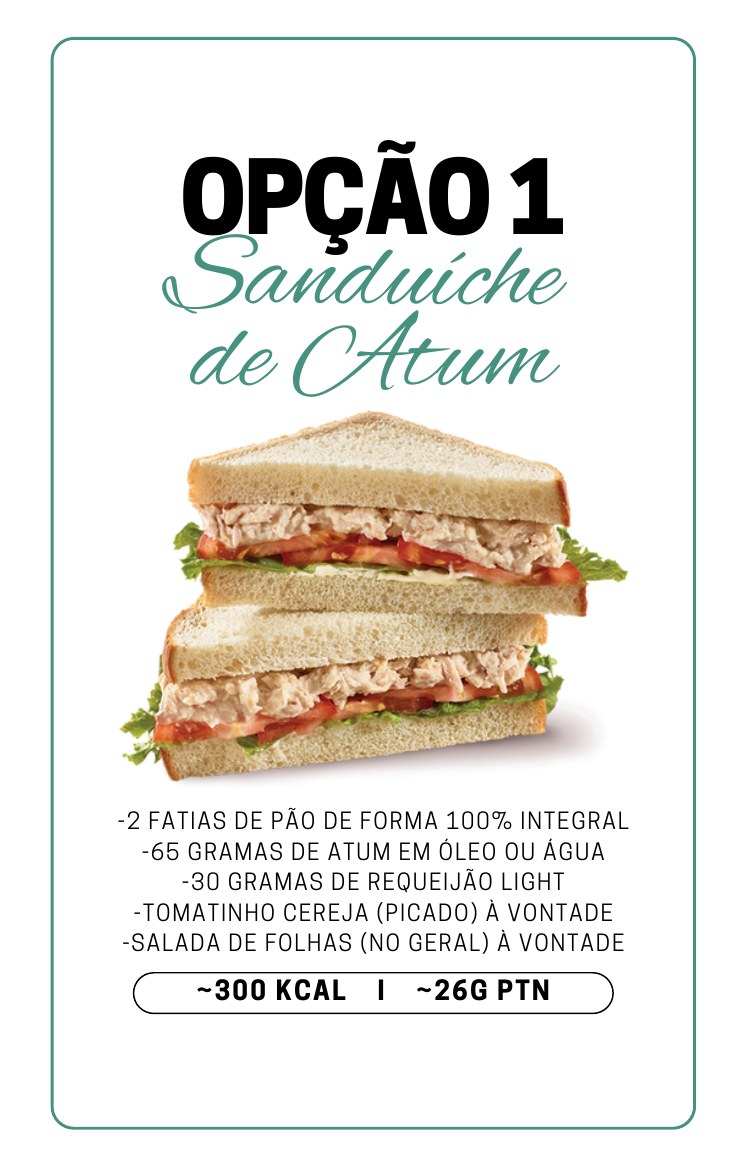 Página do guia com sanduíche de atum